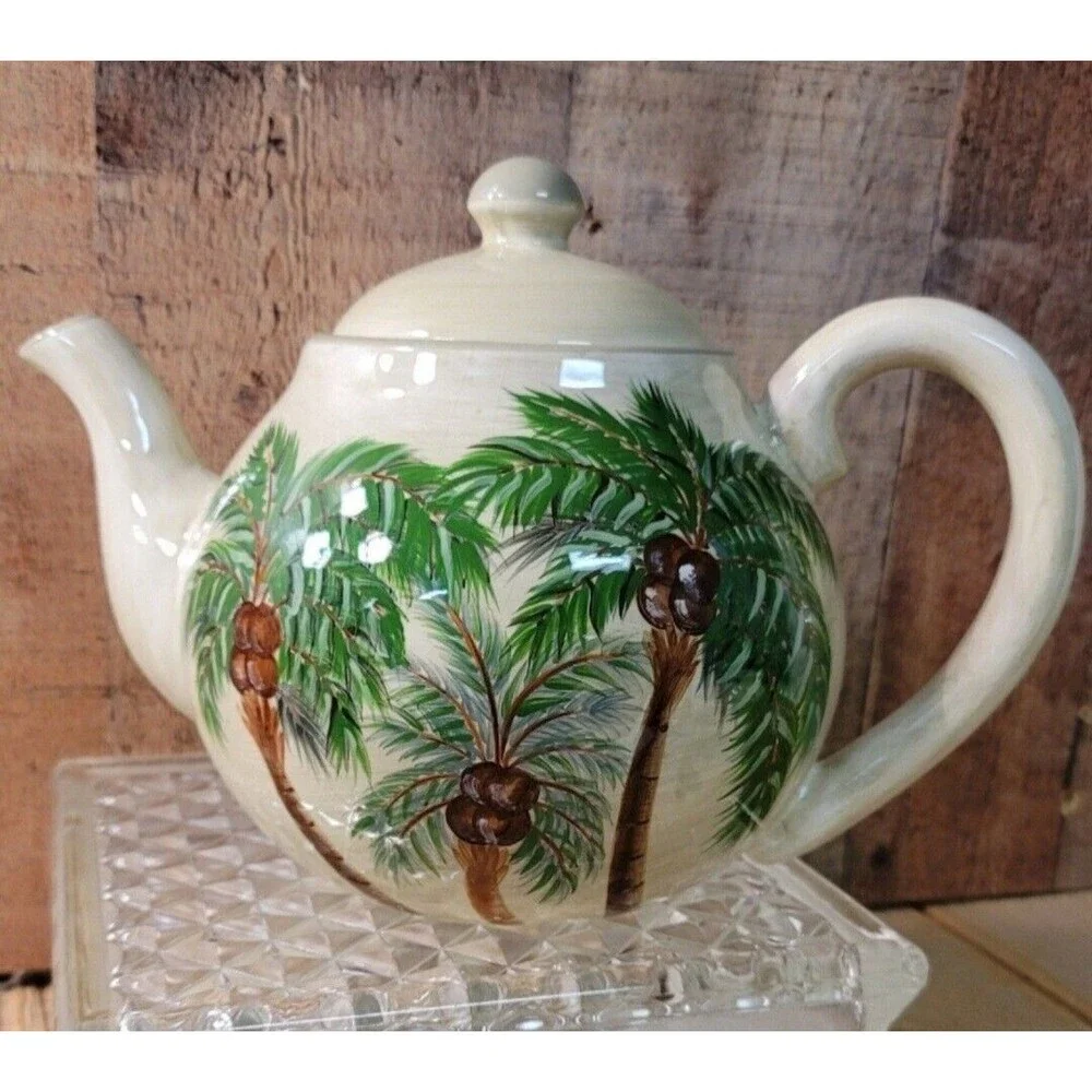 Palm Island Teapot and Cups. Palm Island Cream by FLORIDA